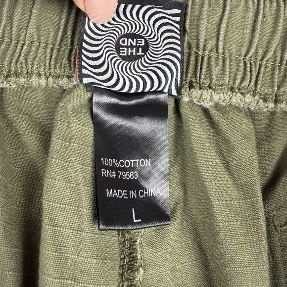 Spitfire Bighead Pants Beige Ripstop Cargo Belted Y2K Skater Mens Size L Green - Picture 7 of 7